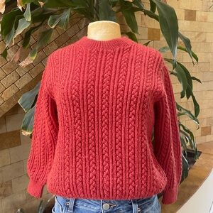 Cozy Red Cable Knit Sweater
